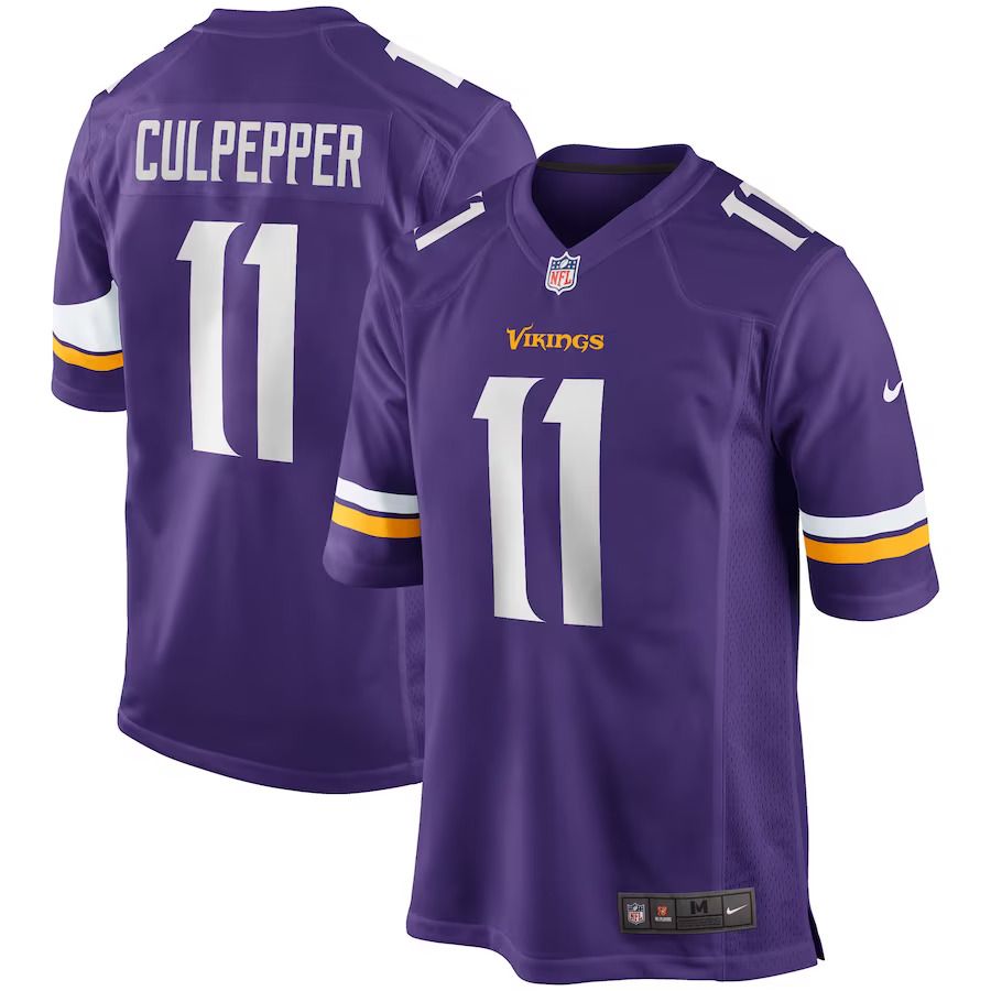 Men Minnesota Vikings #11 Daunte Culpepper Nike Purple Game Retired Player NFL Jersey